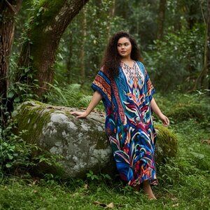 Gypsie Blu Caftan Dresses for Women Plus Size Maxi Cover Up Dresses for Beach